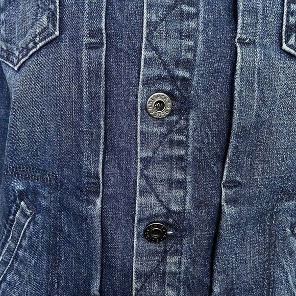 AG Adriano Goldschmied Womens Small Trucker Jean Jacket Blue Denim Western NEW - Picture 8 of 14